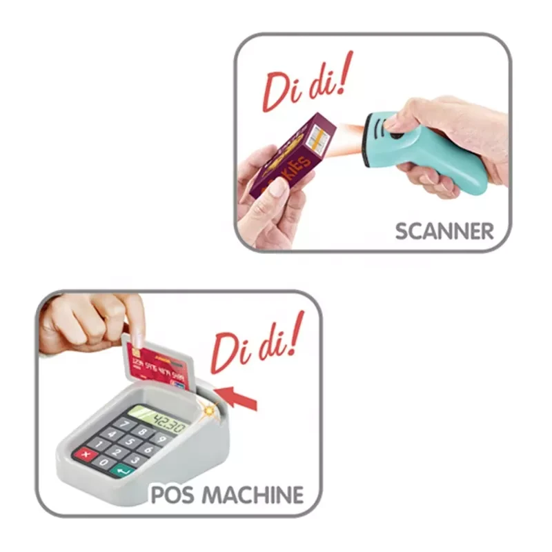 Детски супермаркет Bellosa, Количка за пазар, 47 аксесоари, 79 x 53 x 34 cm