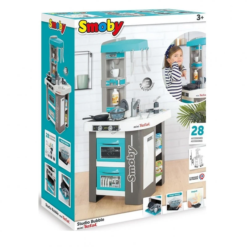 Детска кухня Smoby - Tefal Studio Bubble, 28 аксесоара, 23.7 x 69.7 x 49.4 cm, 7600311051