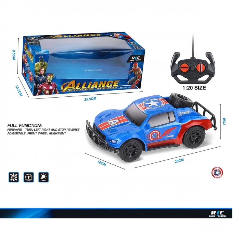 Детска играчка Джип с дистанционно управление Captain America, 25,5 х 13,5 х 9,5 cm, 3+ години