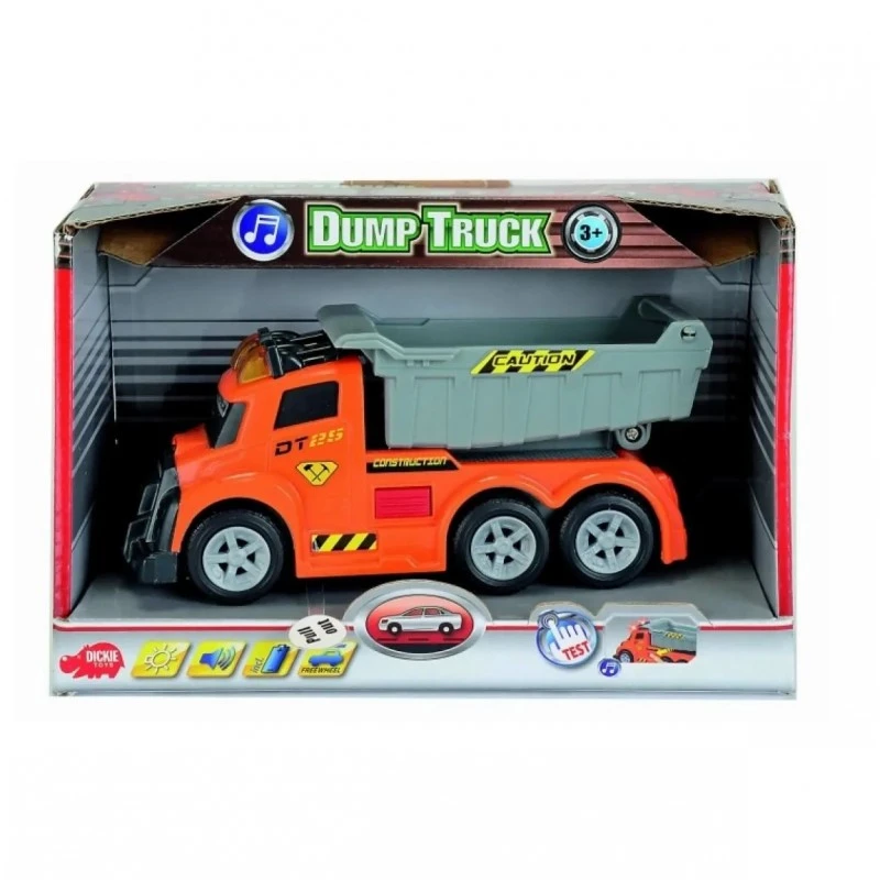 Dickie Самосвал със светлини и звук Екшън Сирийс (15см.), Dump Truck Action series, 203413580