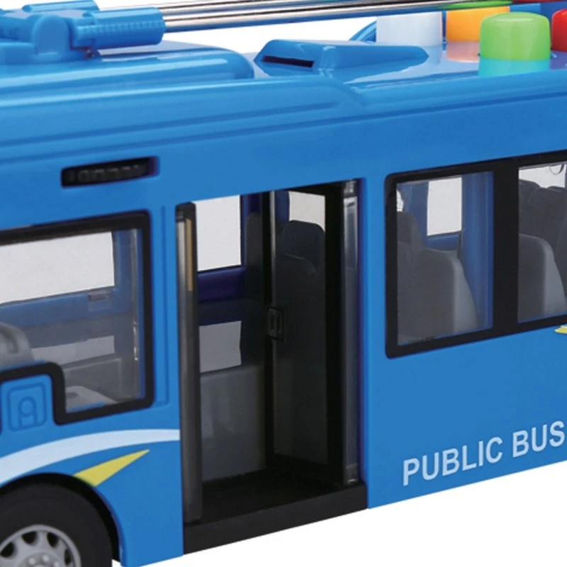 Градски автобус Dimbo, Звук и светлина, 50x9.5x13cm, 3+ години, Син
