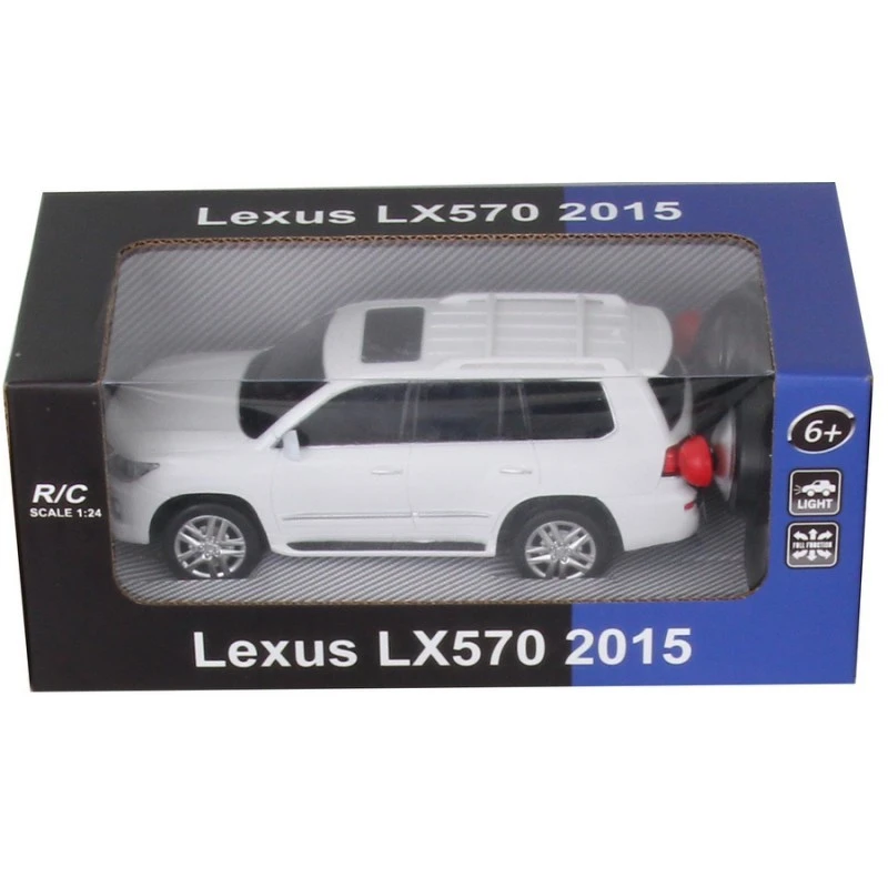 Метална кола 1:24 R/C Lexus LX570 със зарядна USB батерия, Радиоуправляем модел, Светлини, 28x14x11 cm