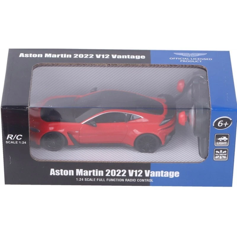 Метална кола 1:24 R/C Aston Martin 2022 V12 Vantage, Радиоуправляем модел, Светлини, 27x14x11 cm