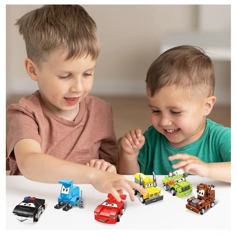 Мини конструктори колички Cars - колекция от 6 бр., 219 части, 7 - 8 см, 3+ години