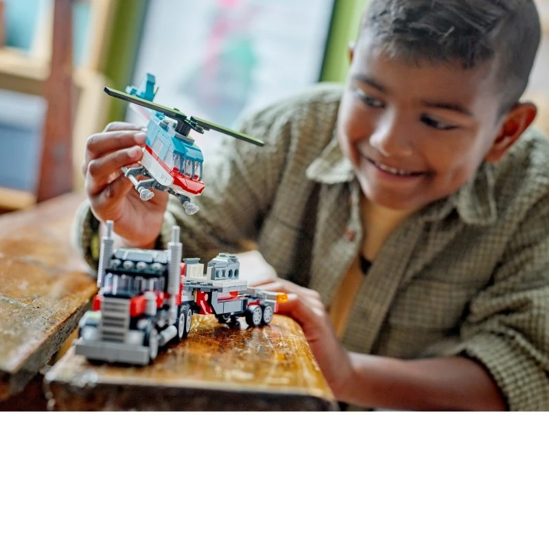 LEGO Creator 3 в 1 - Камион с платформа и хеликоптер, 270 части, 6+ години