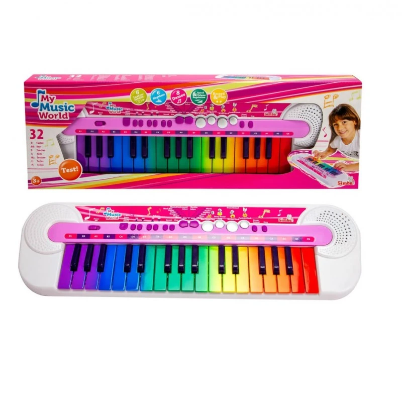 Детско Пиано-Йоника с 32 клавиша, (45х13cm.), Simba My musical world Rainbow keyboard