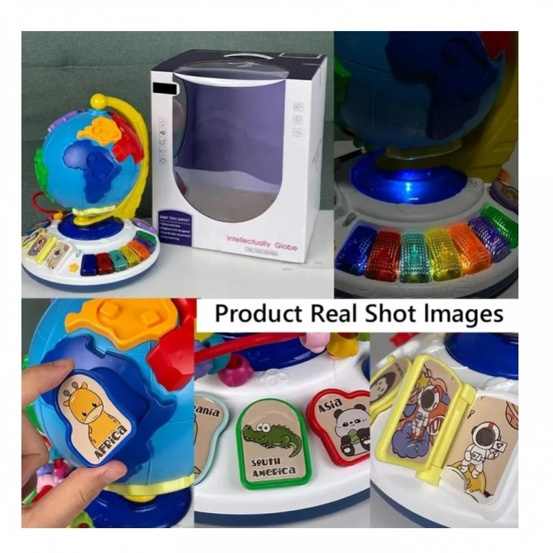 Интерактивен Глобус - Пъзел за деца, Музика и светлини, 31.5 х 21,2 х 24 см