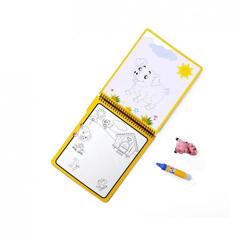 Детска водна книжка Ферма с фигурка, 17 х 19 cm, 4 страници за оцветяване, 2+ години