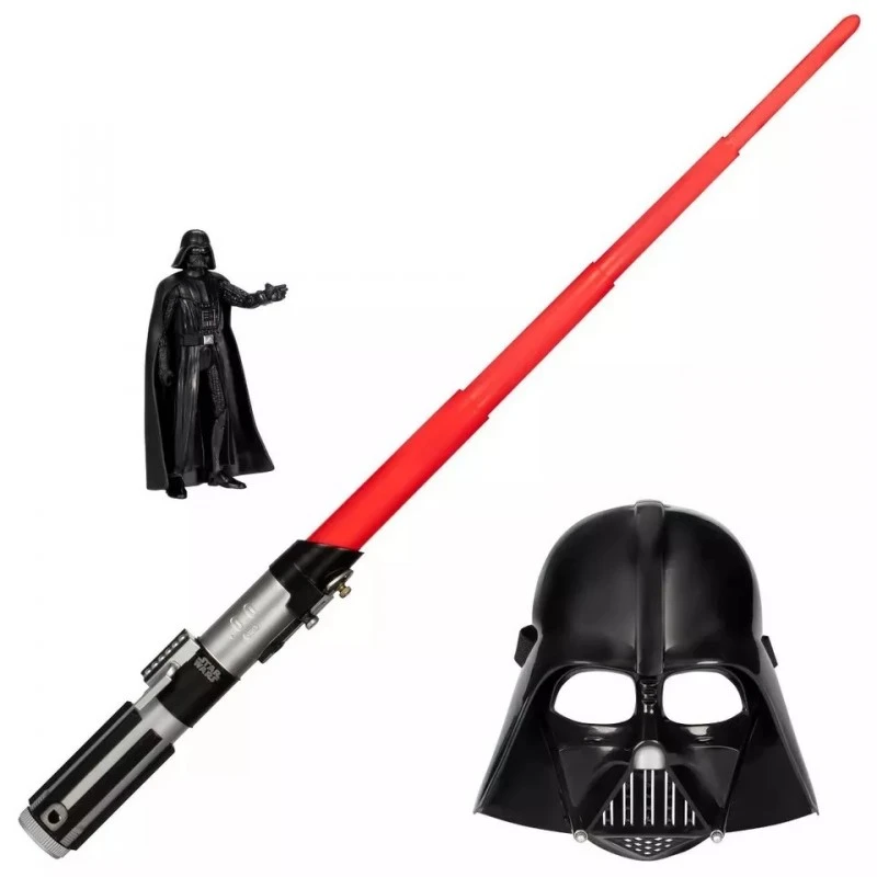 Комплект за игра Hasbro Star Wars, Фигурка Dart Vader 15 cm, Маска и светлинен меч, 5+ години