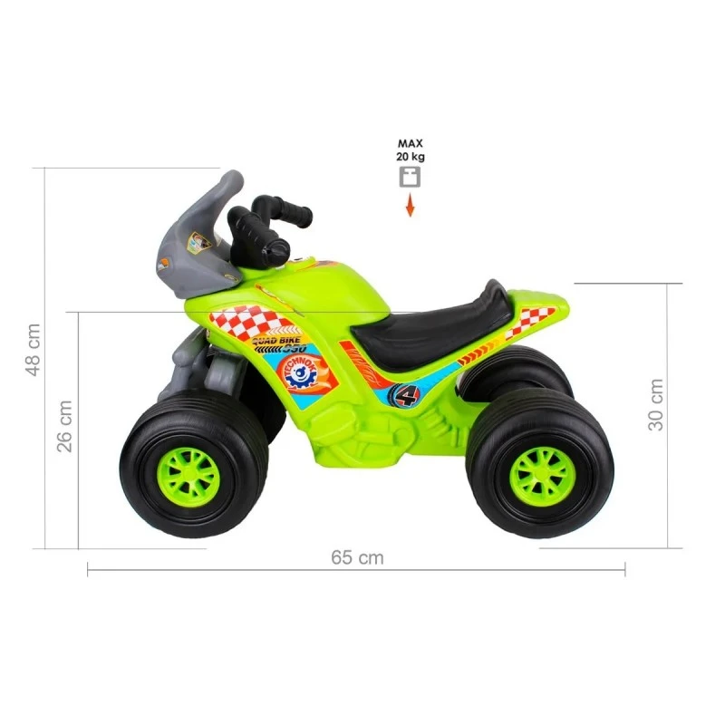 Детско ATV за прохождане Edea, До 20 кг, 42 х 44 х 65 cm, 1+ години, Зелен