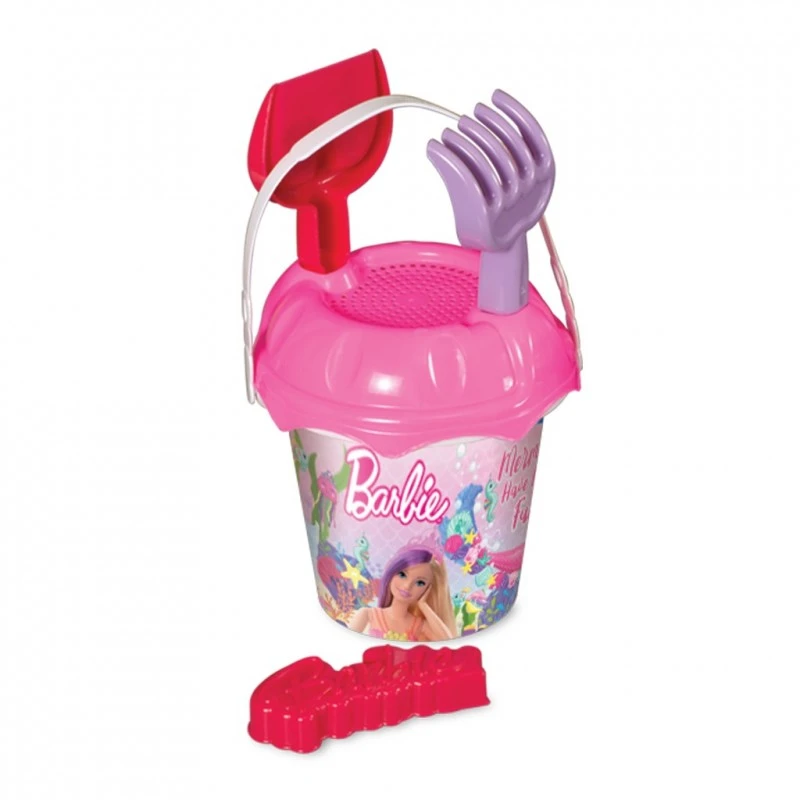 Плажна количка Barbie, С лопатка и формичка за пясък , 5 броя, 61x27x28 см, Розов, 2+ години