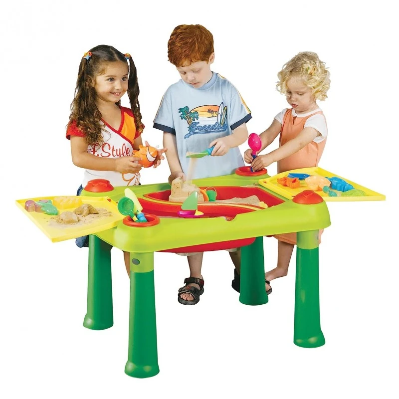Креативна маса за игра 2 в 1, Форми за игра с пясък, 79х56х50 cm, 3+ години, Зелена, 17184058