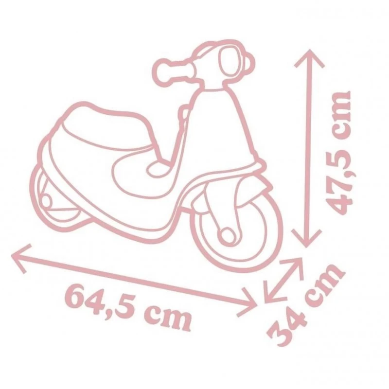 Моторче - скутер за прохождане и баланс Smoby, My first bike, Corolle, 64,5 х 34 х 47,5 см., 2+ години, Розов