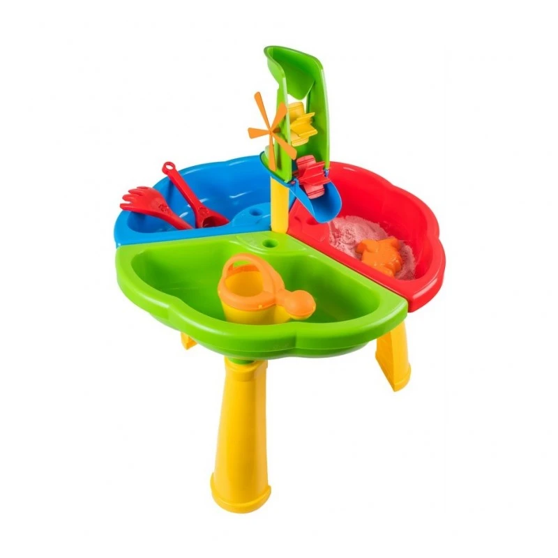 Детска маса за игра Edea за вода и пясък, 3 отделения, Разглобяема, 59 х 59 х 46 cm