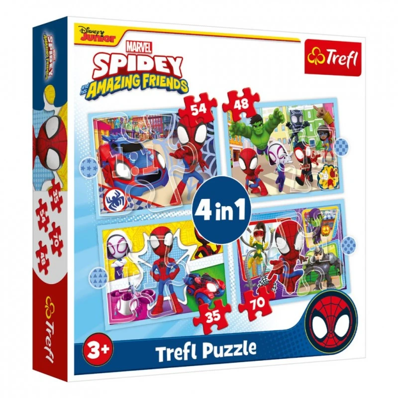 Детски пъзел Trefl, 4в1, Spidey, 207 части, 4+ години