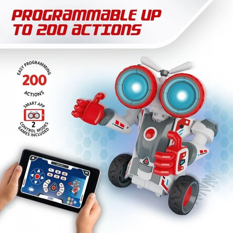 Робот за сглобяване XTREM BOTS Sam, Контрол и програмиране на движенията му чрез приложение, 130 части, 33 x 27 x 37 cm, 8+ години