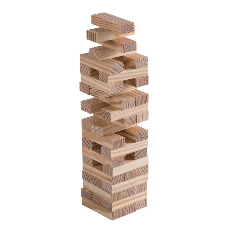 Настолна игра Дървена кула баланс, Дженга Jenga, 48 блокчета, 3+ години