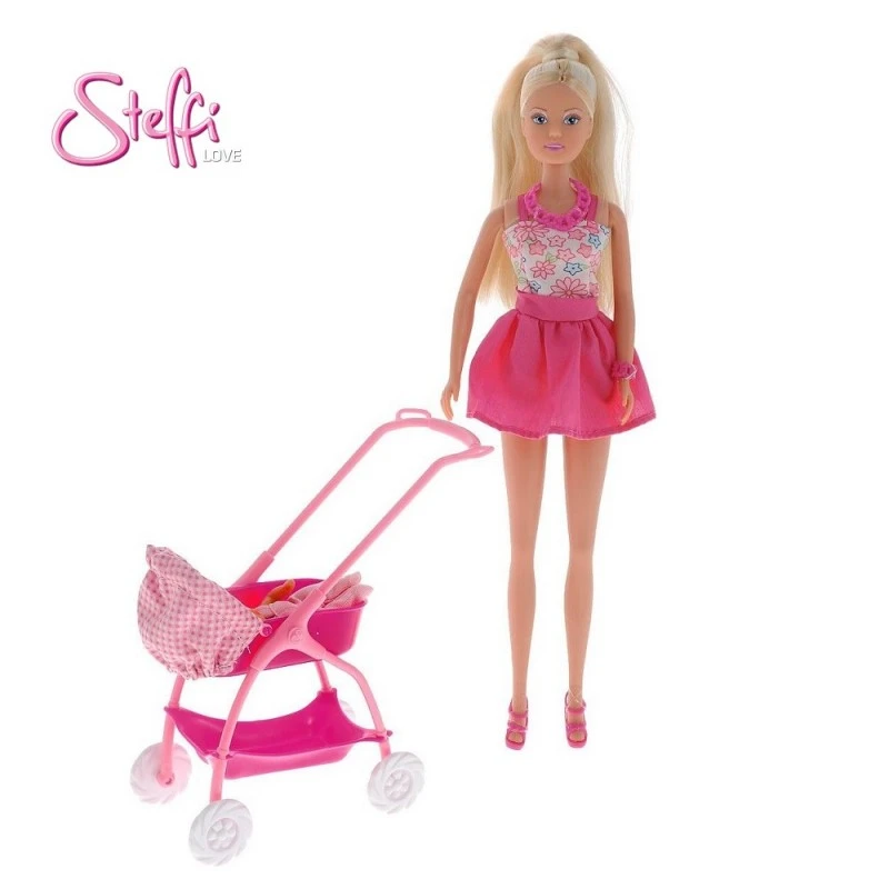 Кукла Стефи Лов и количка с бебе, Steffi Love Baby Walk Baby Doll Set, 33 x 7 x 20 cm, Асортимент