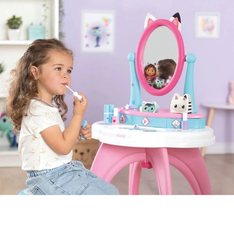 Игрален комплект Smoby, Козметична тоалетка с аксесоари Gabby's Dollhouse 2 в 1, 49 x 36 x 87 см, 3+ години