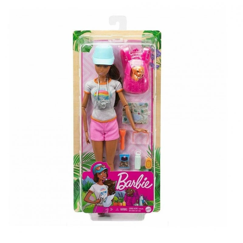 Кукла Барби на Поход с домашен любимец, Barbie Hiking doll, 30 cm
