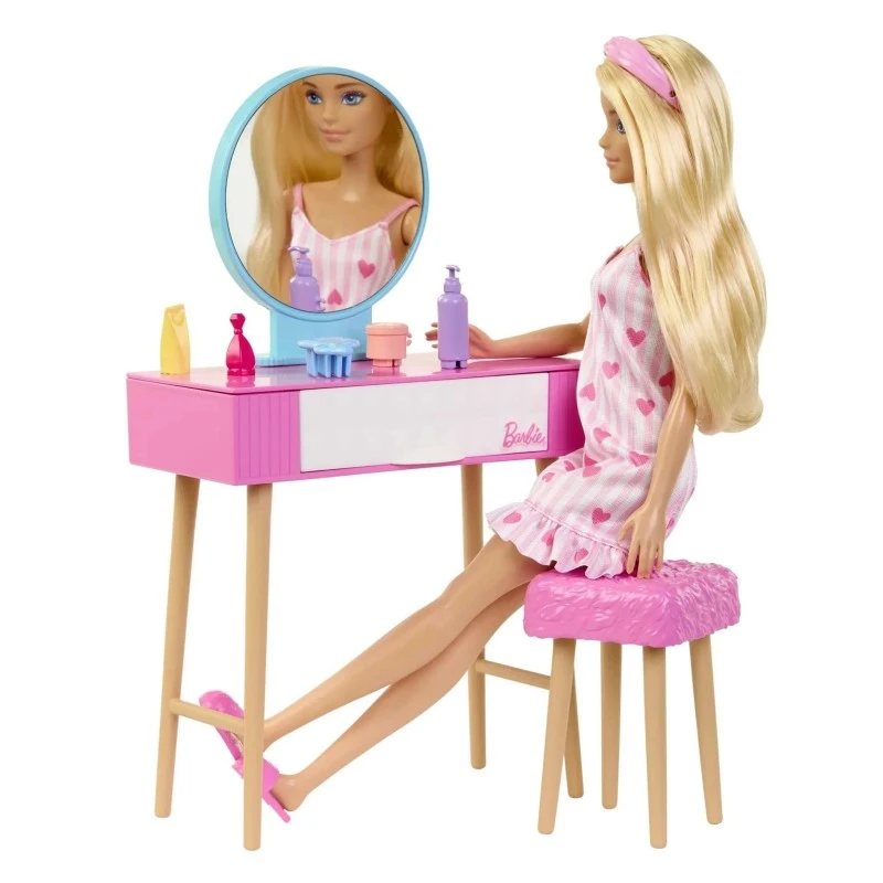 Игрален комплект Барби в спалнята, Barbie Bedroom with doll Playset, HPT55