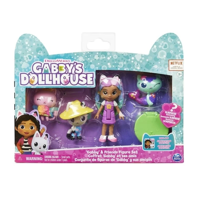 Комплект от 4 фигурки Gabby's Dollhouse - Gabby and her friends, 16.85 х 4.15 х 21.91 cm, 3+ години