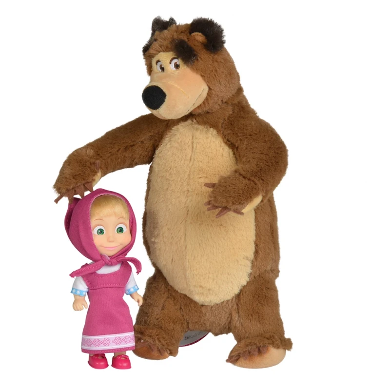 Плюшен Мечок с кукла Маша, 25 см., Simba Маша и мечока, 3+ години
