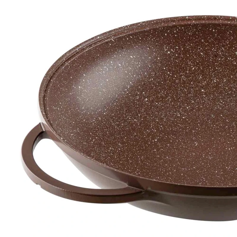 Тиган уок с капак Muhler Mia MR-3285M 32x8.5cm, 3.8L, шоколад, лят алуминий