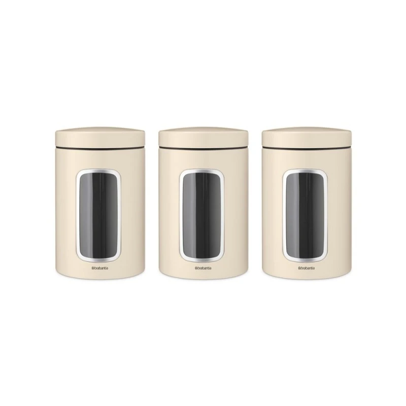 Буркани комплект Brabantia Window 1.4L, Soft Beige, 3 броя