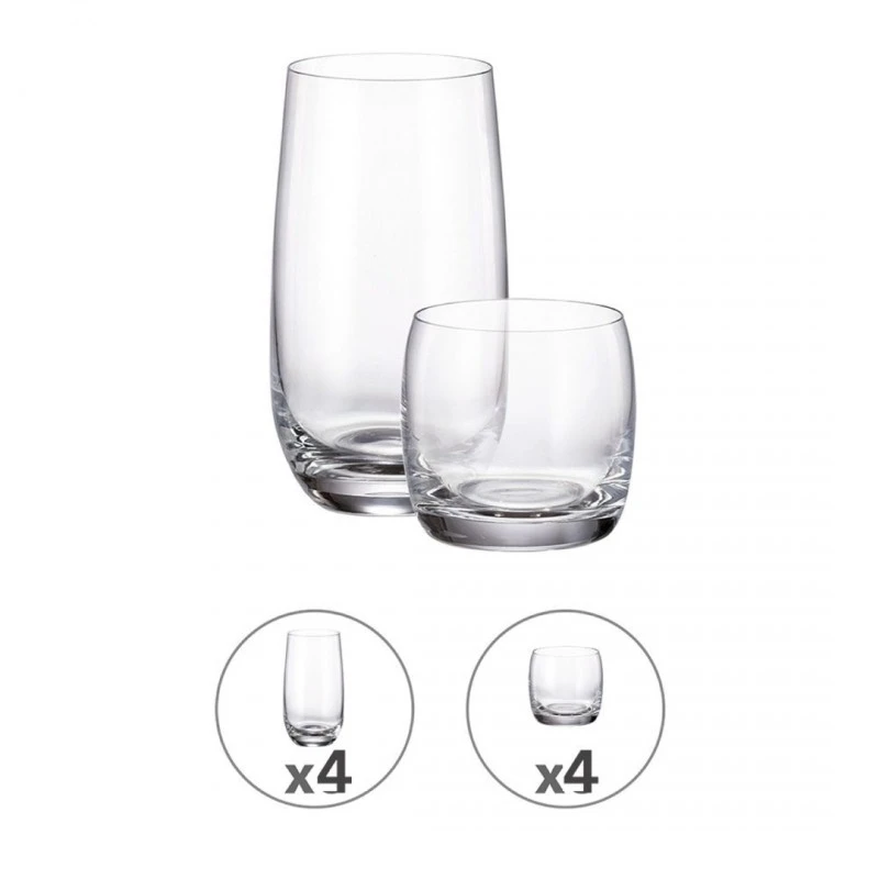 Комплект за аперитив и безалкохолно Bohemia Royal Party 8 части