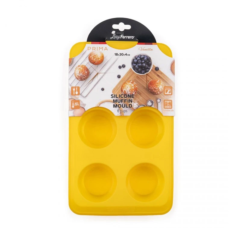 Форма за мъфини Luigi Ferrero Prima Vanilla FR-1874P 18x30x4 cm, 6 броя