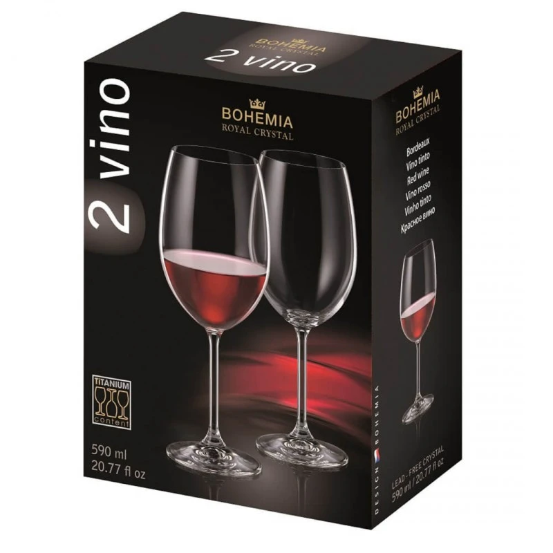 Чаша за вино Bohemia Royal 2VINO 590ml, 2 броя