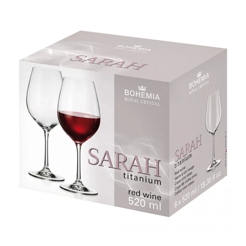 Чаша за вино Bohemia Royal Sarah 520ml, 6 броя