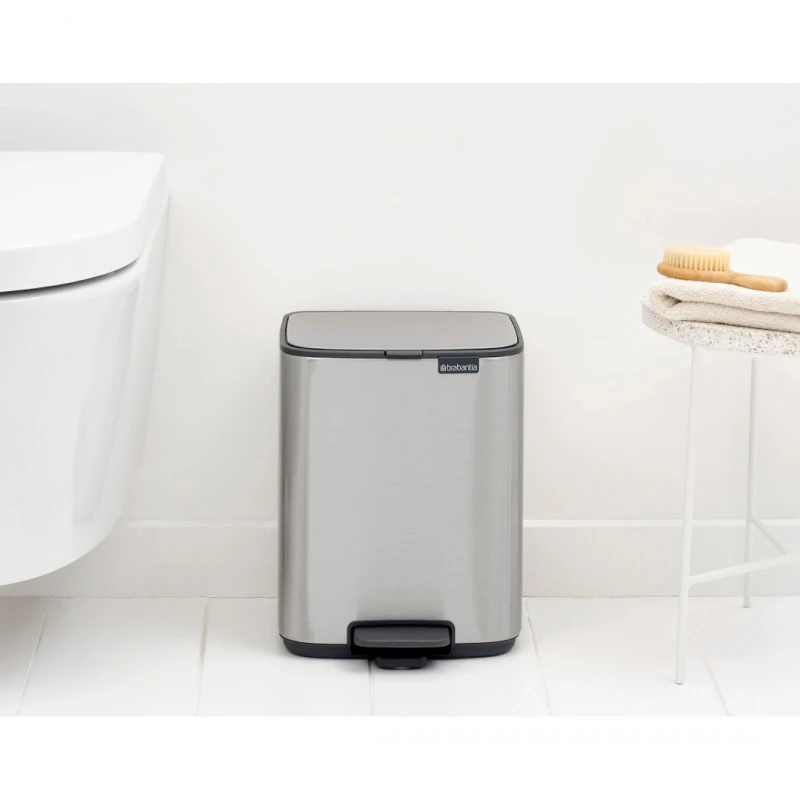 Кош за смет Brabantia Bo Pedal 7L, Matt Steel Fingerprint Proof