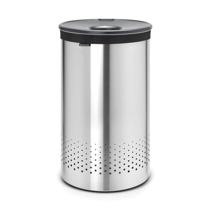 Кош за пране Brabantia 60L, Matt Steel, пластмасов капак, Сребрист