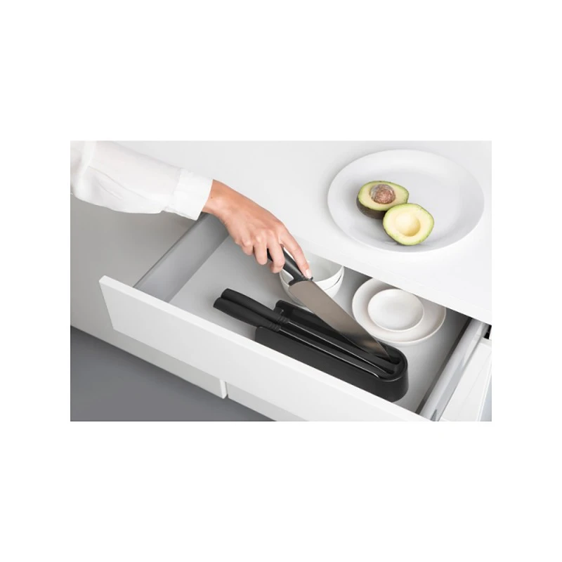 Блок с 3 ножа Brabantia Tasty+ Dark Grey