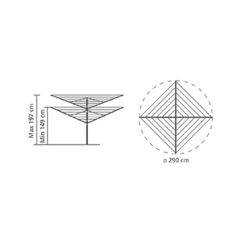 Външен простор Brabantia Lift-O-Matic Advance 50m, котва за бетониране