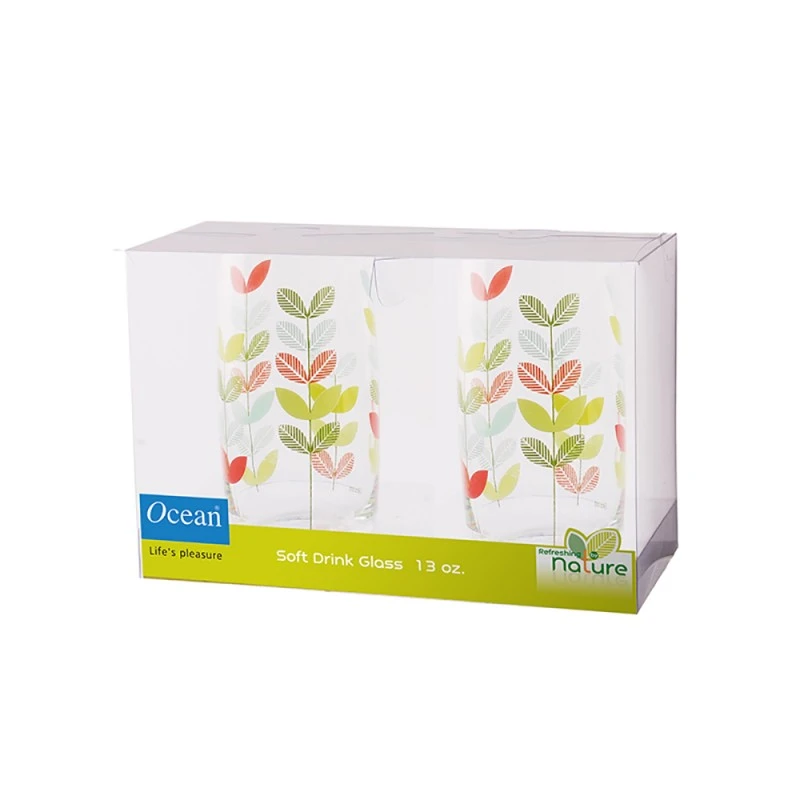 Чаша за вода Ocean Natural Leaf 3B13013 02G0029 370ml, 2 броя