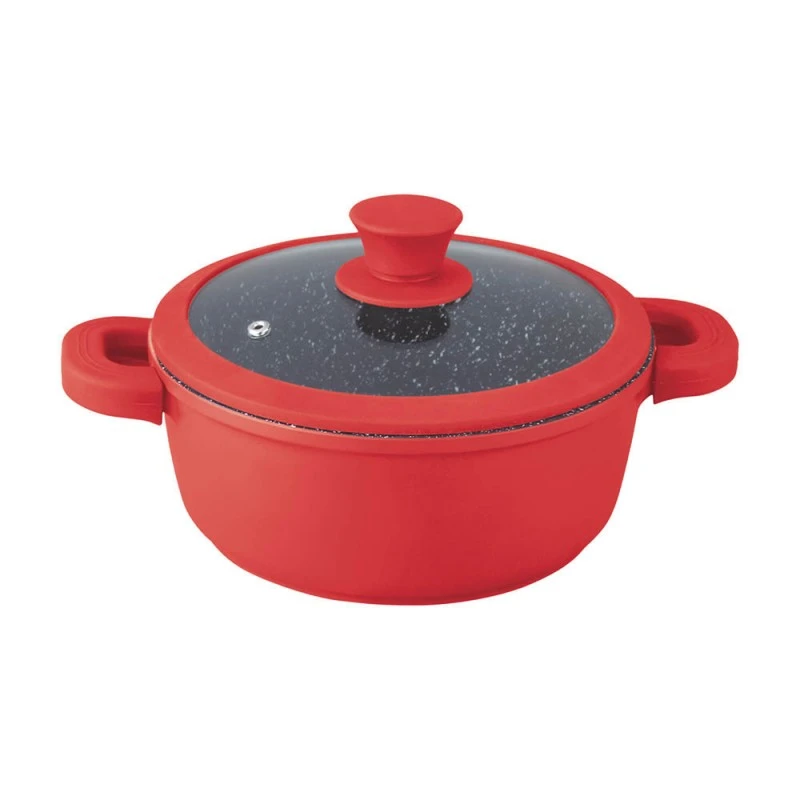 Тенджера Muhler Kara MR-2447S NEW 24x11.5cm, 4.4L, червен, лят алуминий