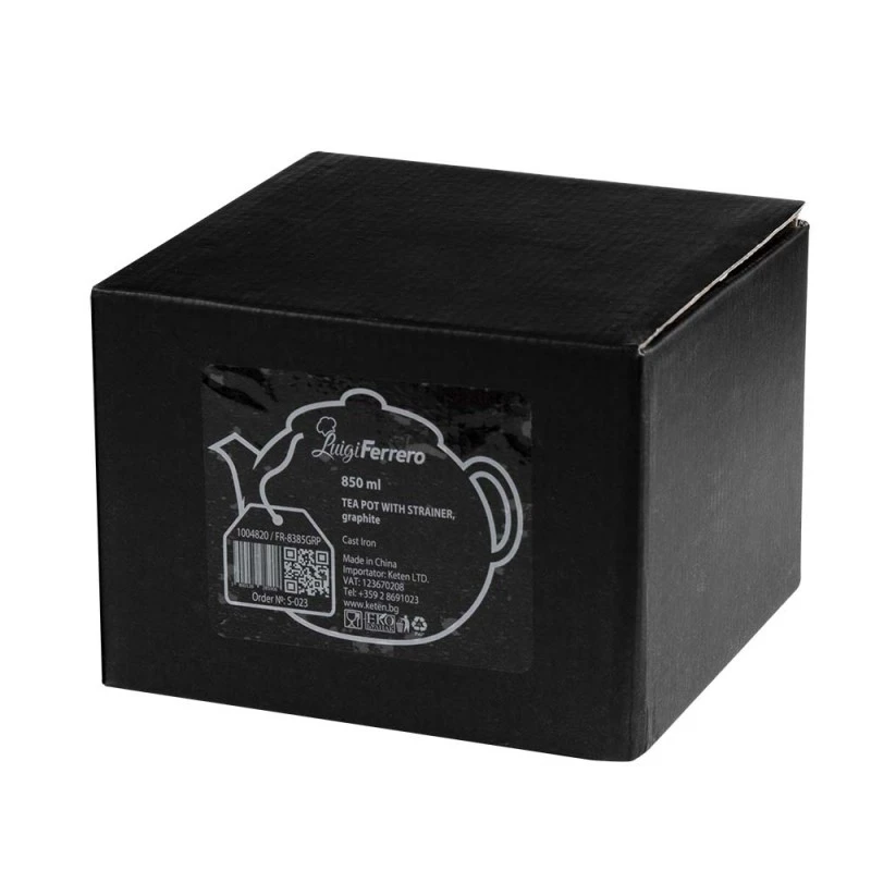 Чайник чугунен с цедка Luigi Ferrero FR-8385GRP 850ml, графит