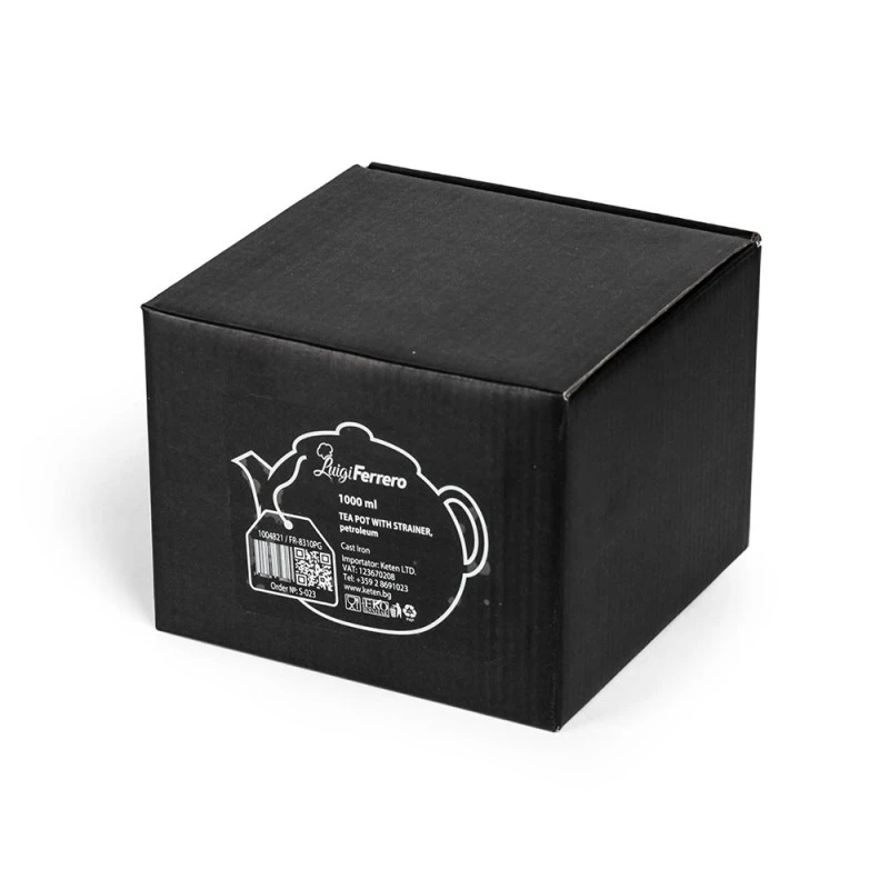 Чайник чугунен с цедка Luigi Ferrero FR-8310PG 1L, петролено зелен