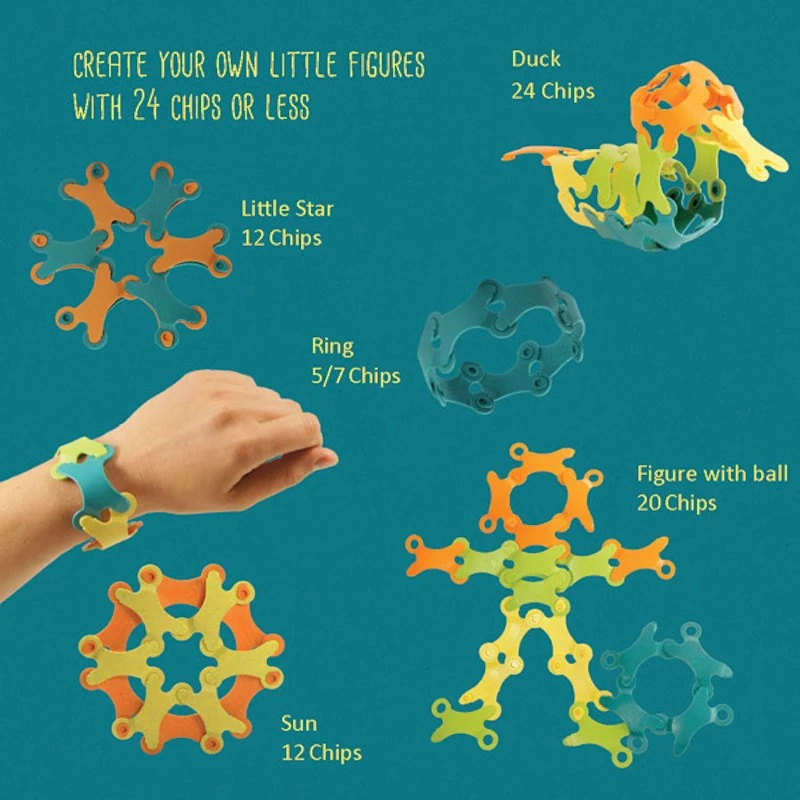 Конструктор Binabo, TicToys, от биопластмаса, 24 части, 4 цвята, 100% органик