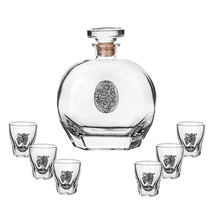 Комплект FREITAS & DORES, 7бр., Бутилка + 6 чаши, За ракия