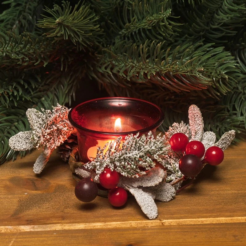 Коледен свещник - червен