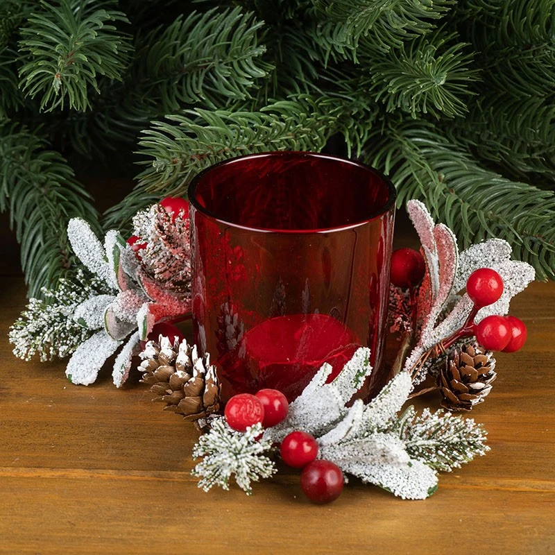 Коледен свещник - червен