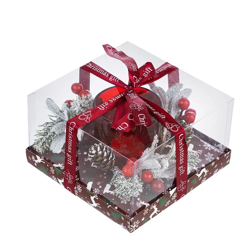 Коледен свещник - червен