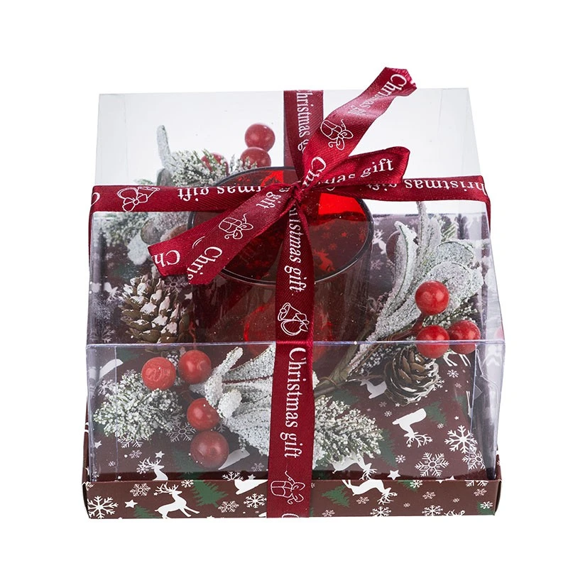 Коледен свещник - червен