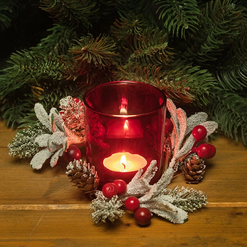 Коледен свещник - червен