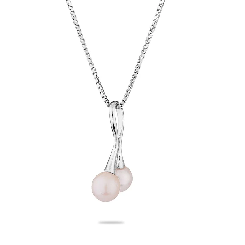 Колие Swan Pearls AK0473, Перли Акоя, Сребро