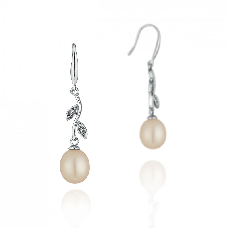 Обеци Swan Pearls CAA002P Розова Перла, Сребро 925